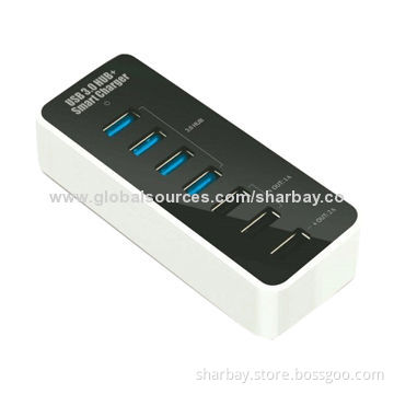 4-port USB 3.0 hubs, charger for iPhone/iPad, 12V/5A power adapter, compatible with USB 2.0/USB 1.1New